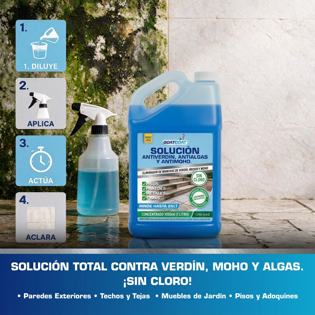 SOLUCIÓN LIQUIDA Antiverdín, Antialgas y Antimoho. | GOATCOAT™