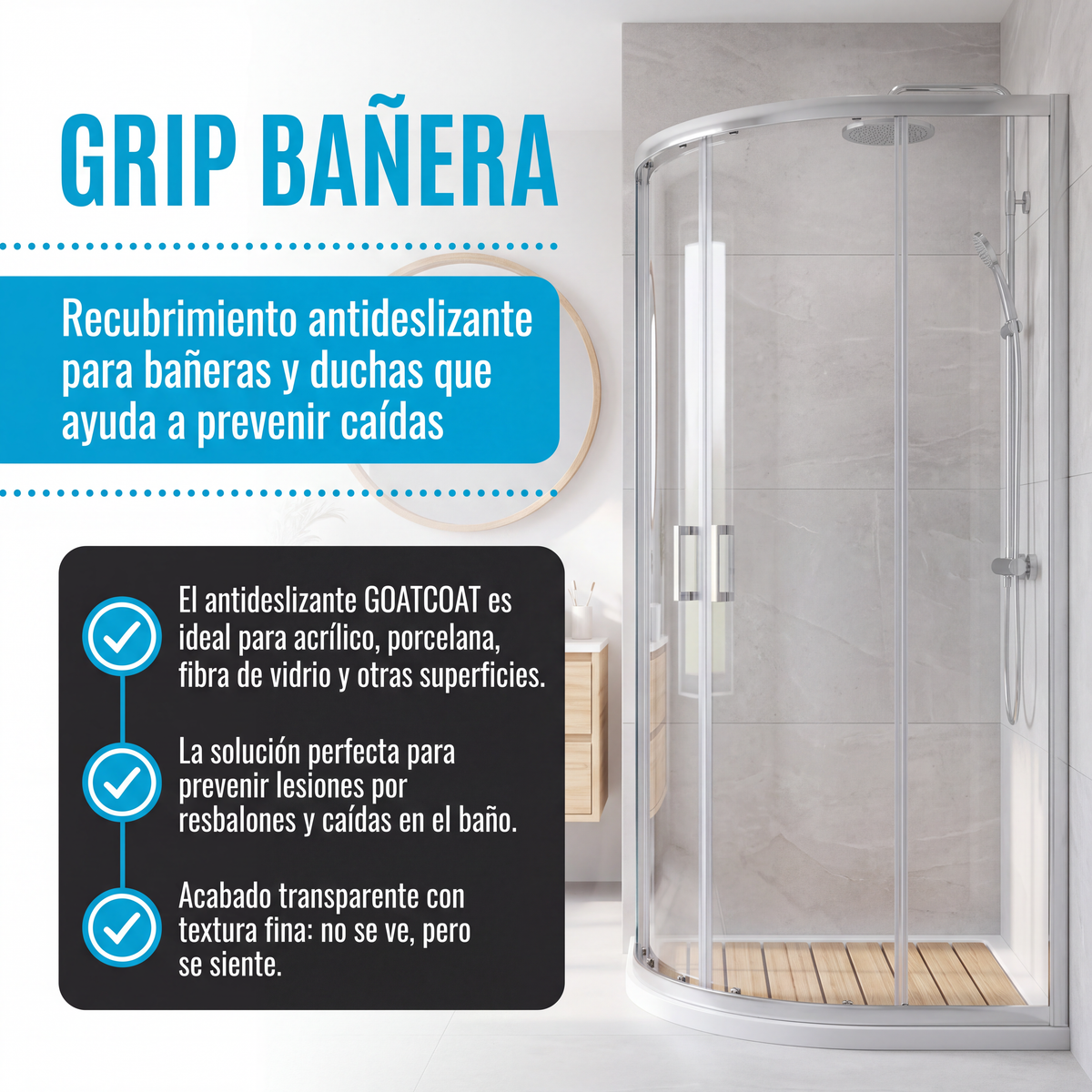 Revestimiento antideslizante para bañera y ducha